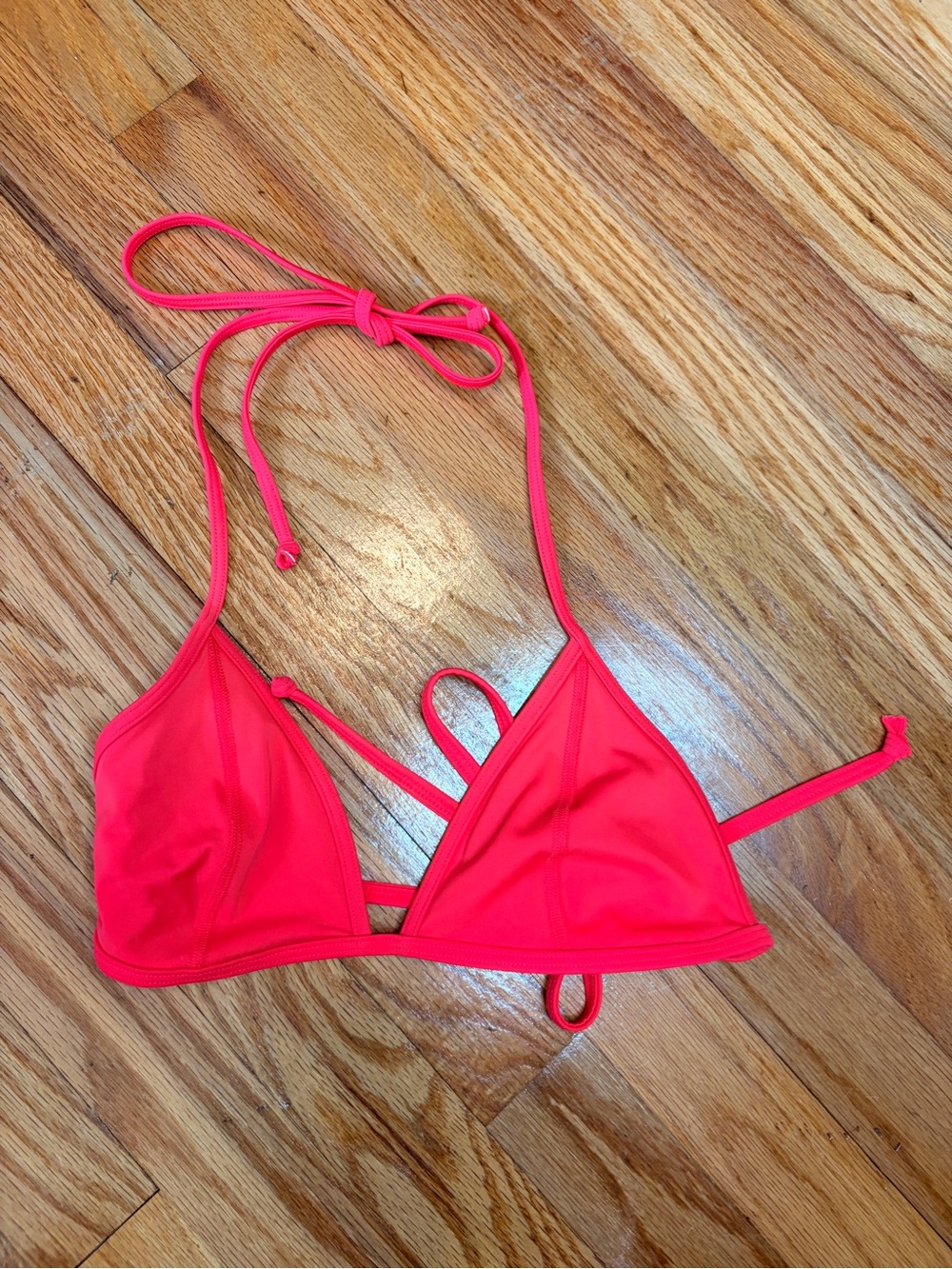 Victoria Secret PINK Bikini Red Triangle Swim Top Medium